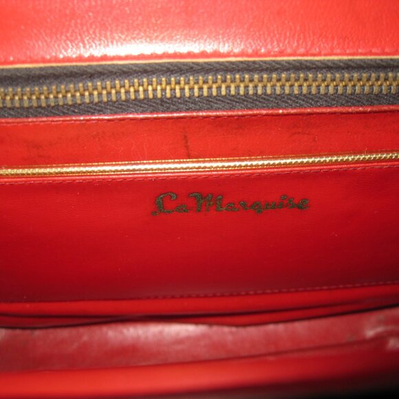 La Marquise Needlepoint Purse Handbag Leather Vintage - Picture 9 of 15